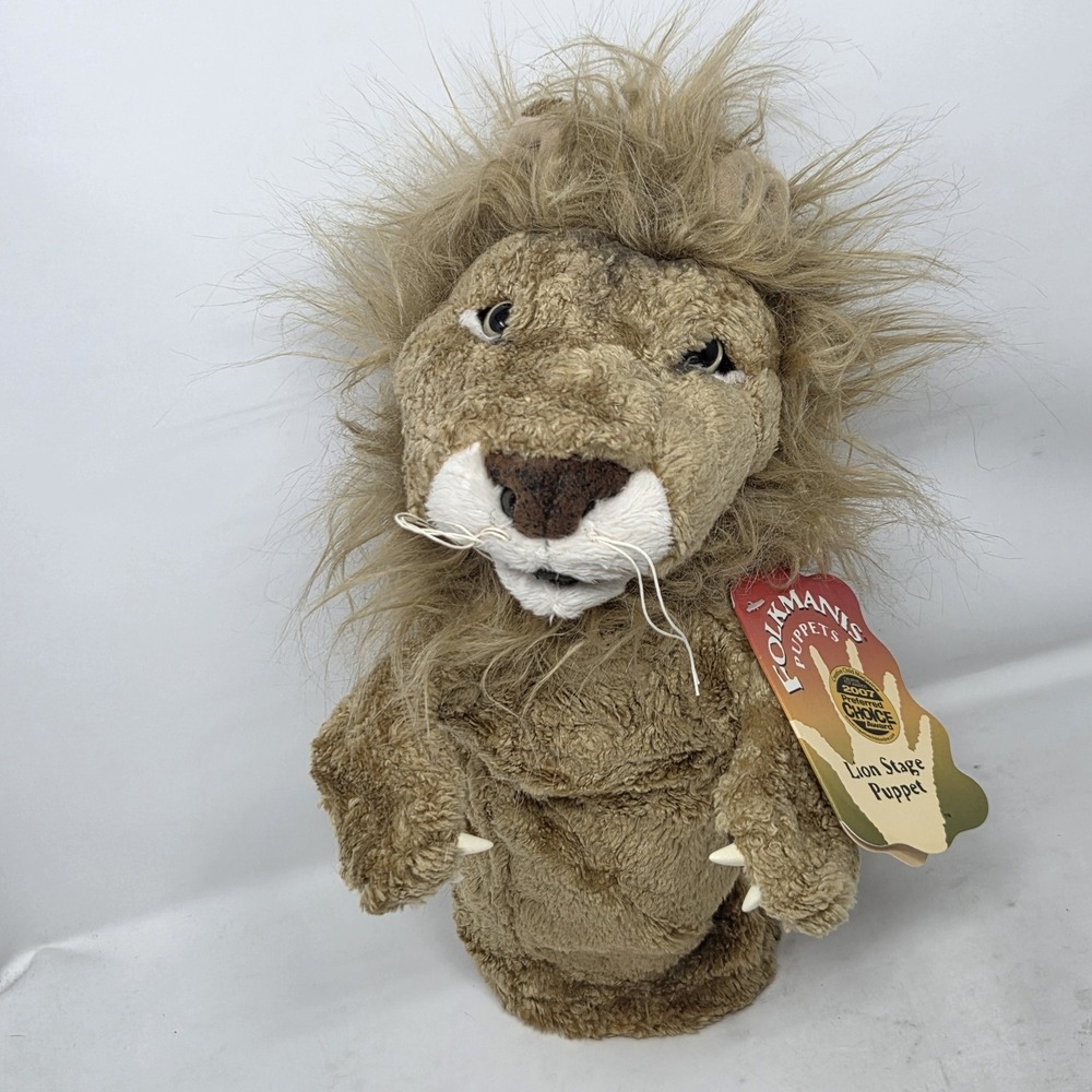 NEW Folkmanis Lion Stage Puppet 12" Plush Hand Puppet Toy Mane & Teeth NWT